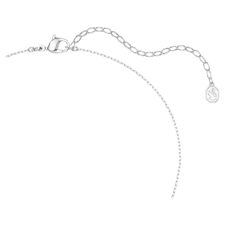 Vienna pendant Mixed cuts, Feather, White, Rhodium plated